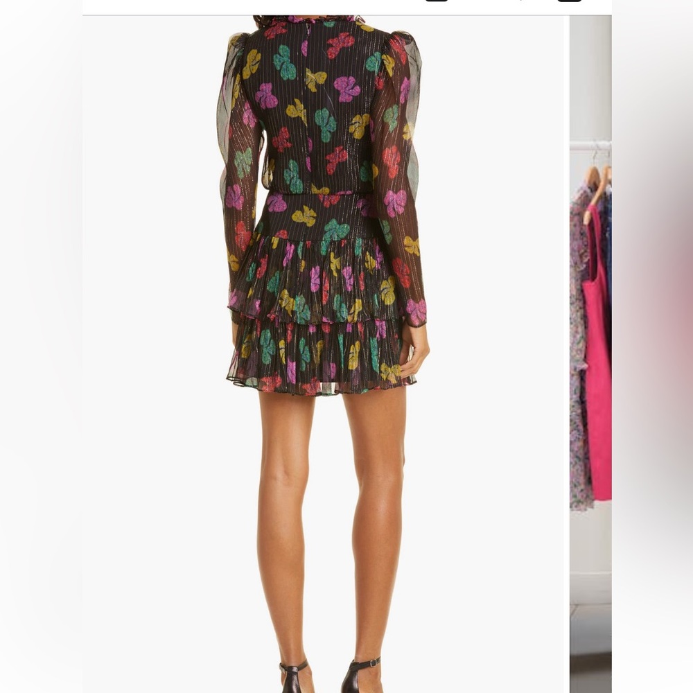 SALONI Black Dress with Multicolor Butterfly Print - Picture 3 of 6